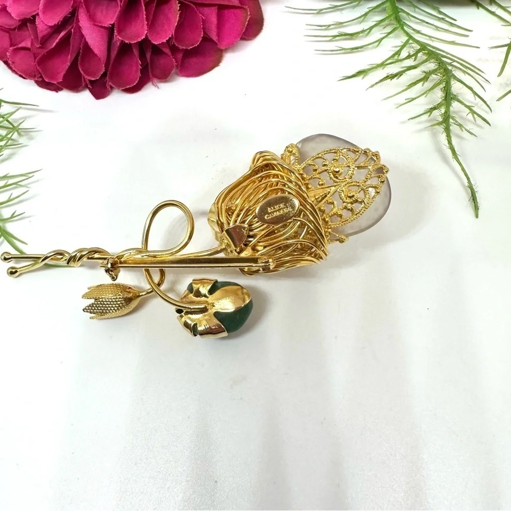 VINTAGE⚜️RARE ALICE CAVINESS Gemstone Floral Brooch